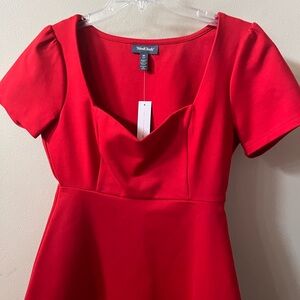 ModCloth Red Sweetheart Neckline